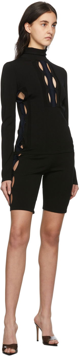 Sveter Dion Lee Double Hosiery Turtleneck Top Navy | C7035R22, 3