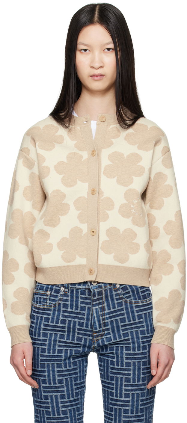 Sveter KENZO Beige Paris Hana Dots Cardigan Béžová | FE62CA4733CN, 0