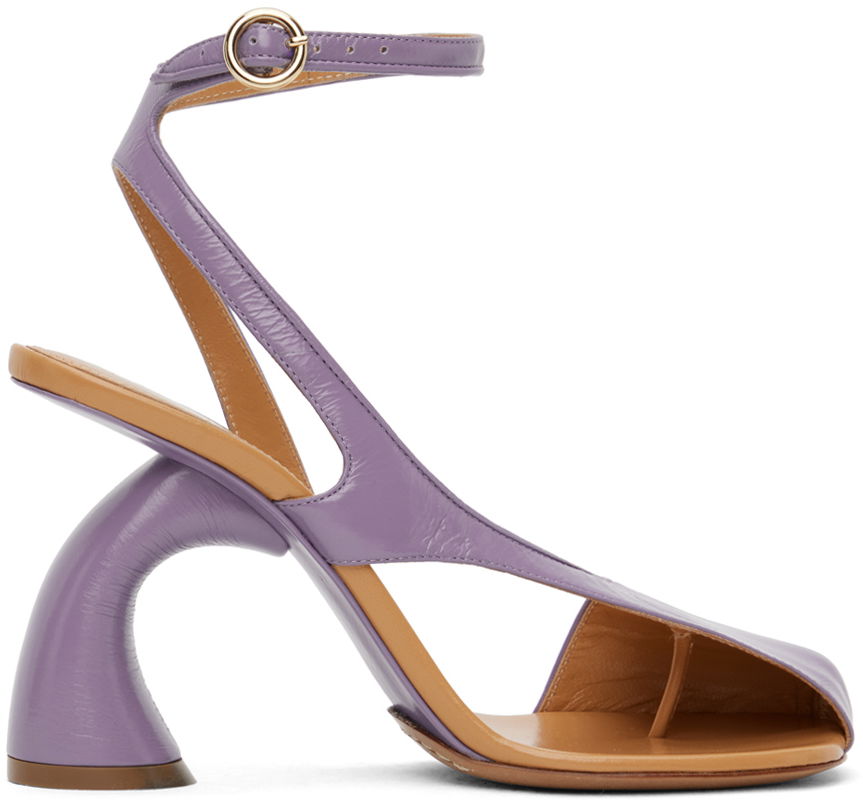 Doplnky Dries Van Noten Dries Van Noten Leather Heeled Sandals Fialová | WS241-679-150, 0