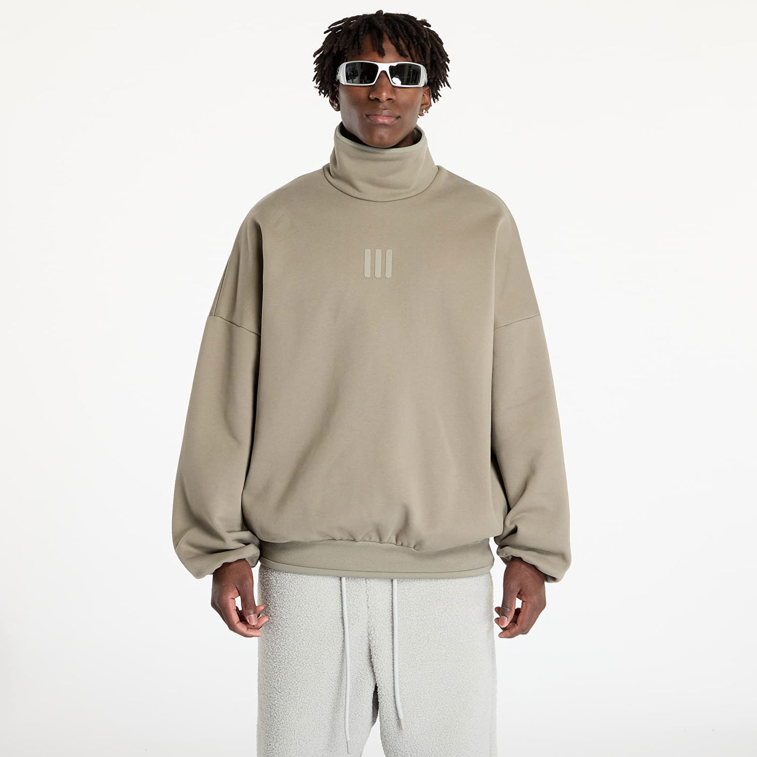 Mikina adidas Originals Sweatshirt adidas x Fear Of God Athletics Fleece Mock Sweatshirt Clay S Béžová | IS8743, 0