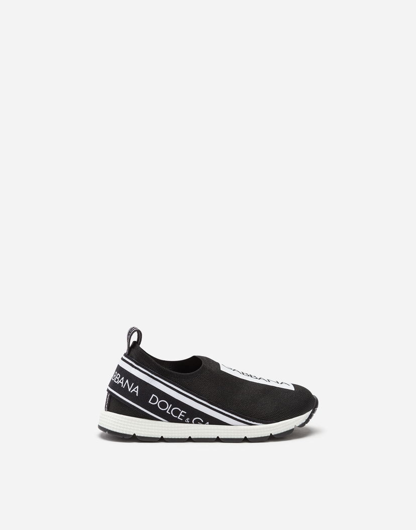 Tenisky a topánky Dolce & Gabbana First Steps Sorrento Slip-on Logo Tape (19-26) Čierna | DN0105AH67789690