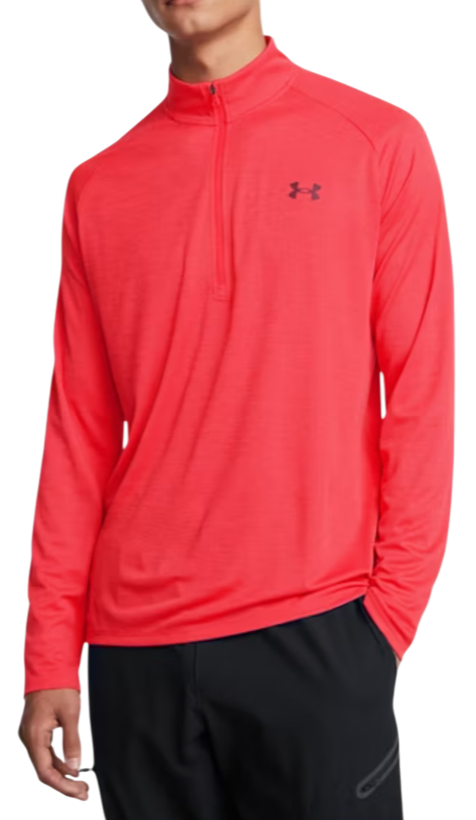 Mikina Under Armour Under Armour UA Tech Textured 1/2 Zip Top Červená | 1382797-713