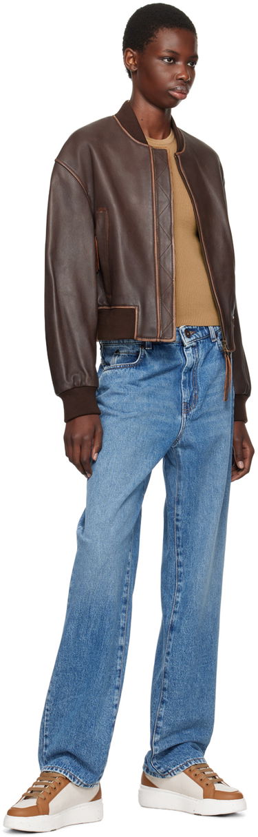 Bomber bunda Max Mara Weekend Max Mara Nappa Leather Bomber Jacket Hnedá | 2425446031600, 3