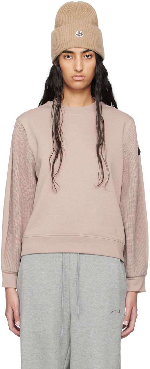 Tričko Moncler Pink Logo Patch Sweatshirt Béžová | J20938G00010809KR, 0