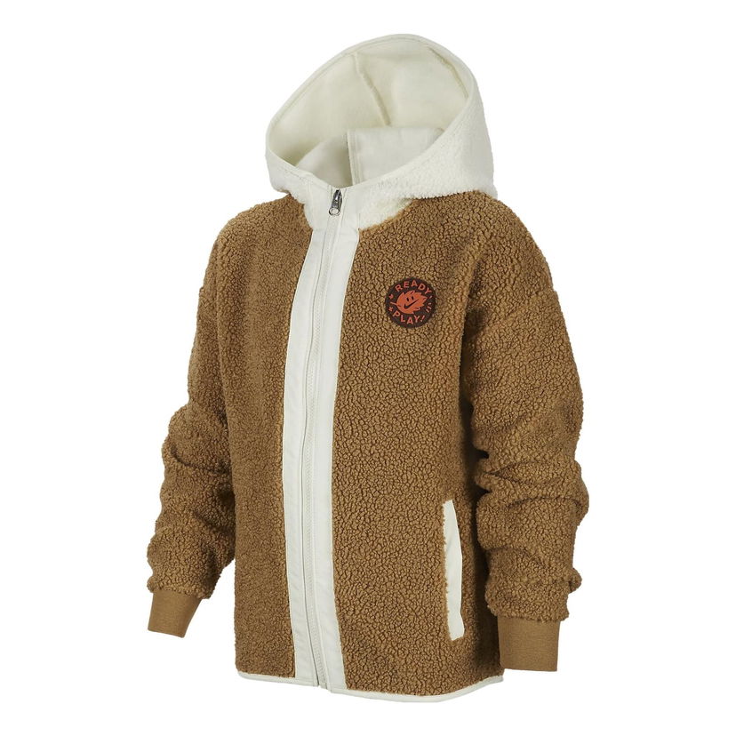 Mikina Nike Nike Sportswear Full-Zip Faux Sherpa Hoodie Hnedá | FV3979-288