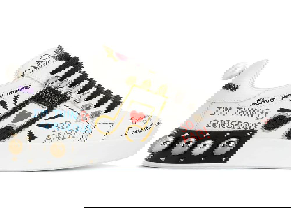 Tenisky a topánky Dolce & Gabbana Portofino Applique White Music Note W Rôznofarebný | CK0151AH0768S534, 0