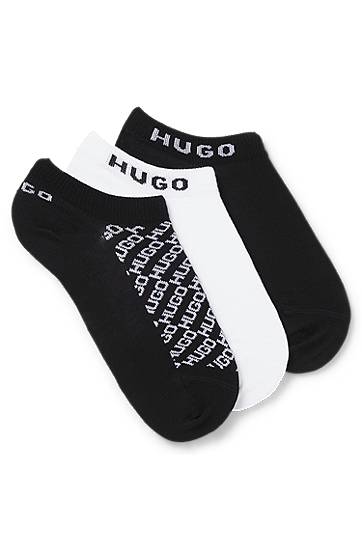 Ponožky BOSS Three-Pack of Ankle Socks with Logo Details, HUGO Čierna | 50543195