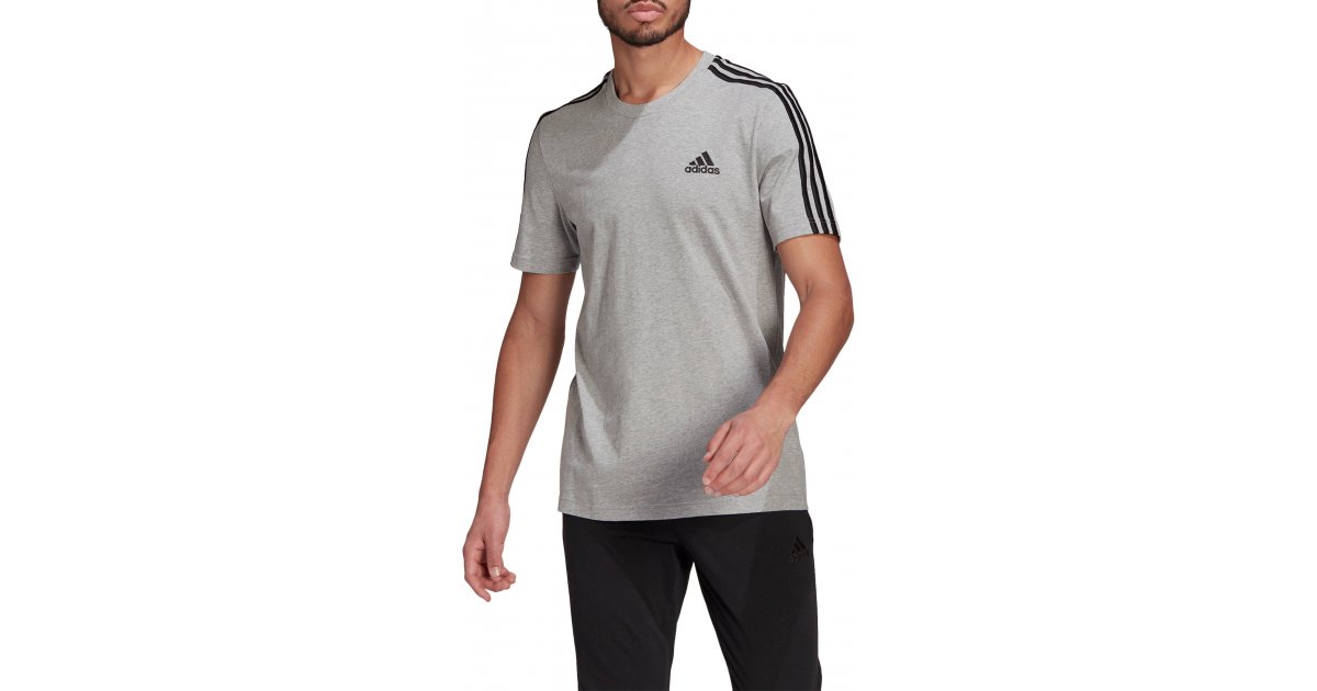 Tričko adidas Originals Essentials 3-Stripes Tee Šedá | gl3735, 1