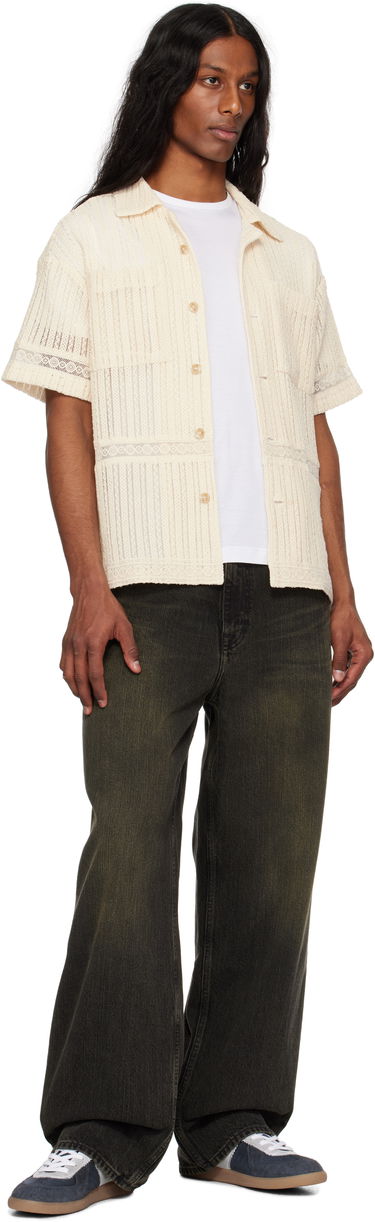 Košeľa Andersson Bell Andersson Bell Jacquard Stripe Short Sleeve Shirt Béžová | atb1279m, 3