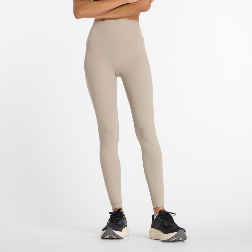 Legíny New Balance Ribbed High-Rise Leggings Béžová | NBWP53152ADS