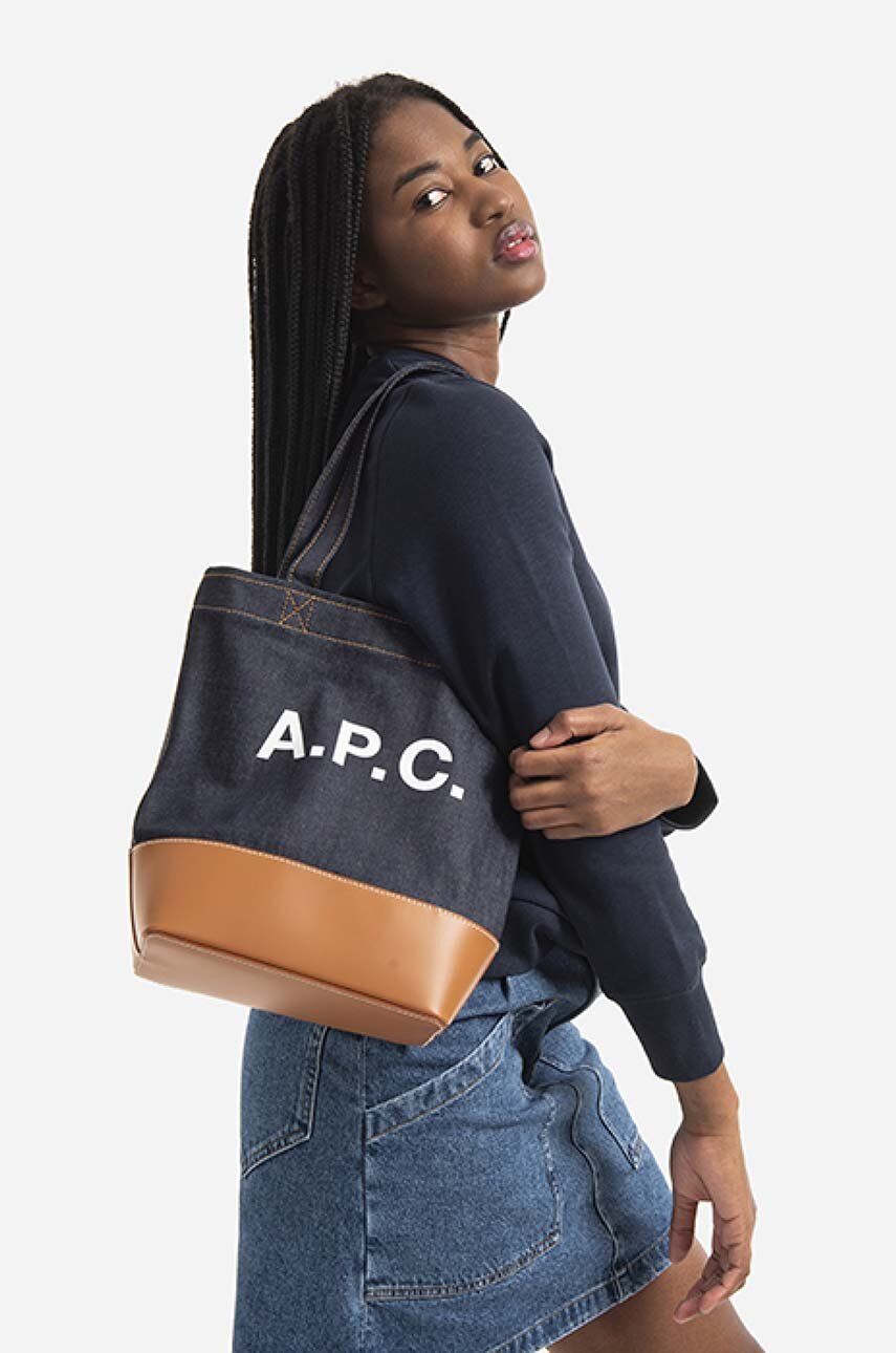 Navy & Tan Small Axel Tote