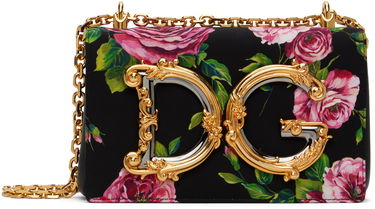 Kabelka Dolce & Gabbana Dolce&Gabbana 'DG' Floral Print Shoulder Bag Čierna | BB6498 AS110, 0