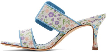 Ponožky Manolo Blahnik Manolo Blahnik Gable Floral Heeled Sandals Modrá | 423-1795, 2