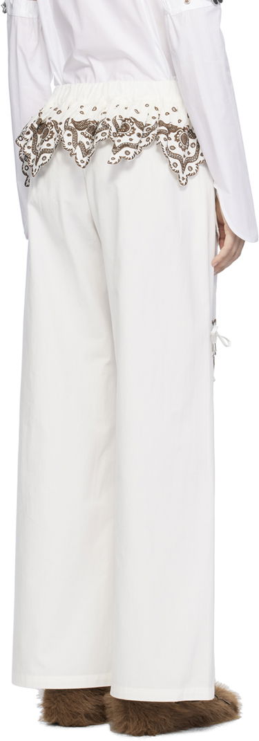 Cargo nohavice Chopova Lowena Chopova Lowena Lansky Embroidered Wide-Leg Trousers Biela | 4073, 2