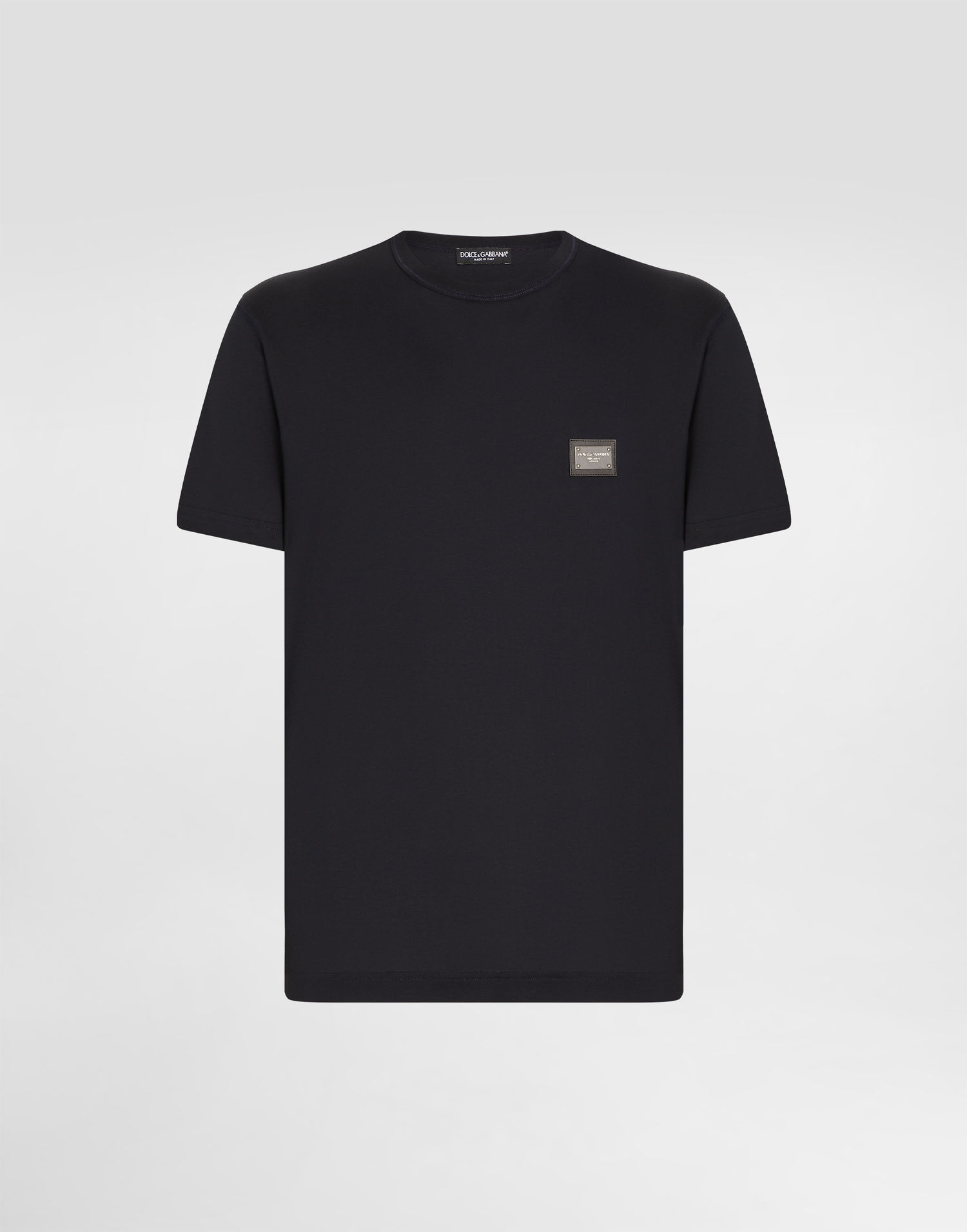 Tričko Dolce & Gabbana Cotton T-shirt With Branded Tag Čierna | G8PT1TG7F2IB0665, 0