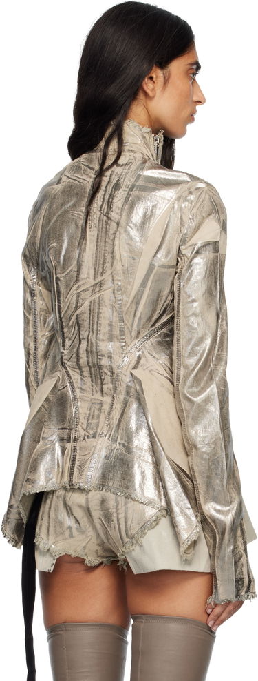 Bunda Rick Owens Concordians Naska Gary Metallic Crinkled Denim Jacket Metalická | DS02E7703 SDPF, 2