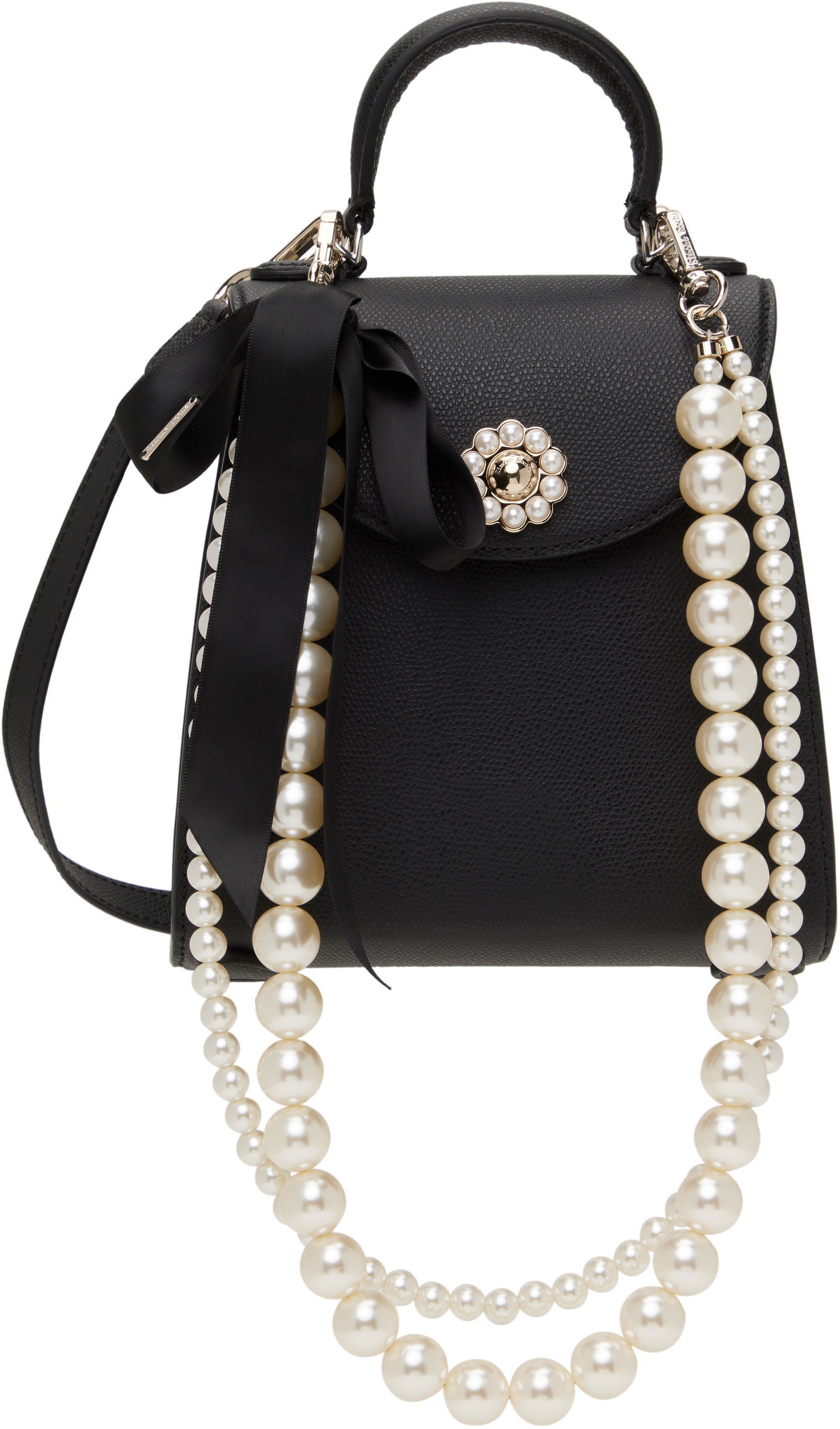 Kabelka Simone Rocha Simone Rocha Mini Valentine Pearl-Embellished Crossbody Bag Čierna | BAG172PS2 0787, 0
