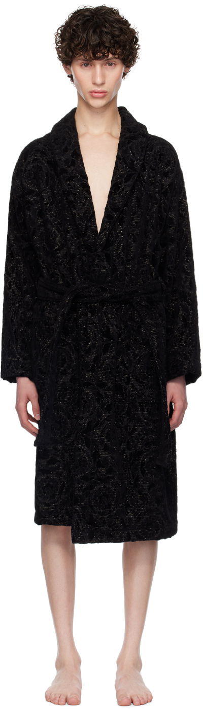 Pyžamo Versace Barocco Robe Čierna | ZACJ00010_1A08851