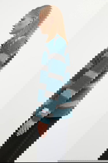 Polo tričko Napapijri Martine Rose Striped Knit Long-sleeve Polo Tyrkysová | NP0A4FPHL631, 1