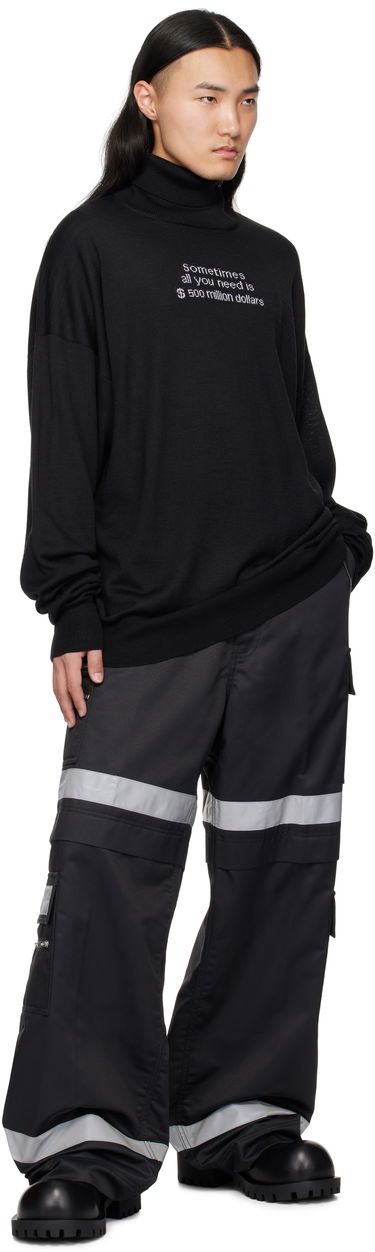 Sveter VETEMENTS VETEMENTS '500 Million Dollars' Turtleneck Sweater Čierna | UA66KN180B, 3