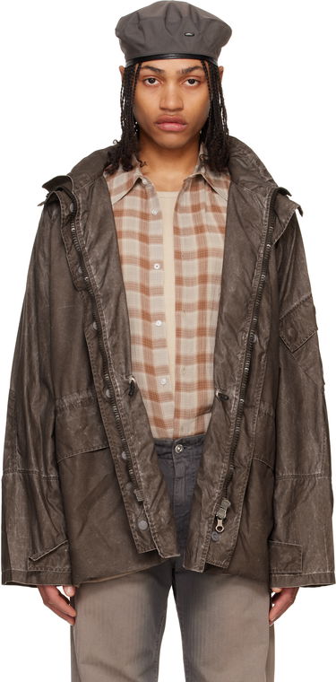 Parka OUR LEGACY Our Legacy Horizon Hooded Waxed Cotton Jacket Šedá | M2251HAB, 0