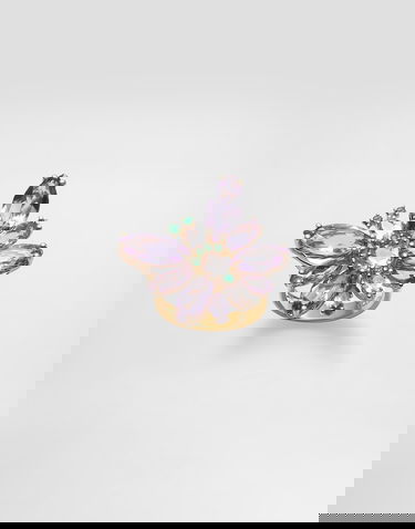 Prsteň Dolce & Gabbana Dolce & Gabbana Butterfly Ring with Amethysts, Morganites, and Emeralds in 18K Yellow Gold Fialová | WRJI4GWAM01ZOO00, 0
