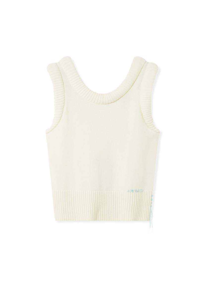 Vesta AXEL ARIGATO Marla Knitted Ribbed Vest with Side Lacing Biela | A3356004