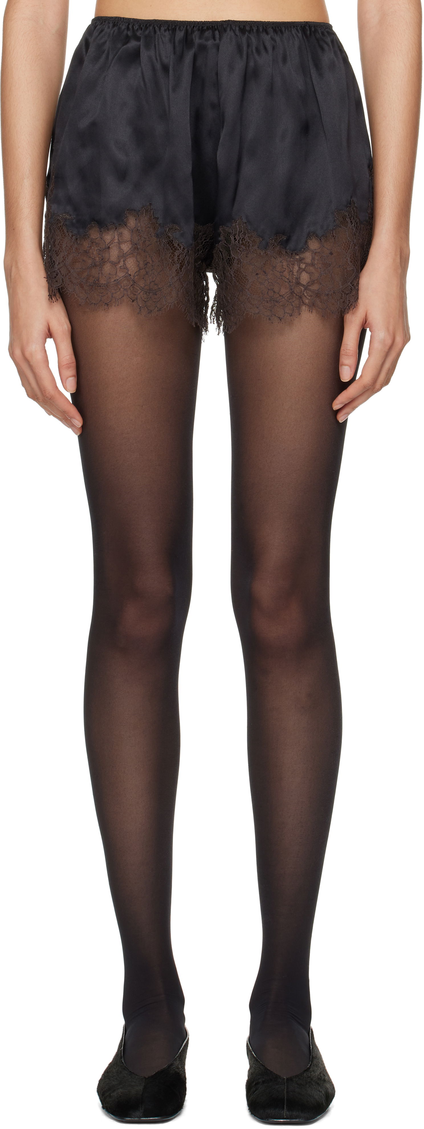Nohavičky Bode Bode Lace Inlay Tap Shorts Čierna | WRF24BT006, 0