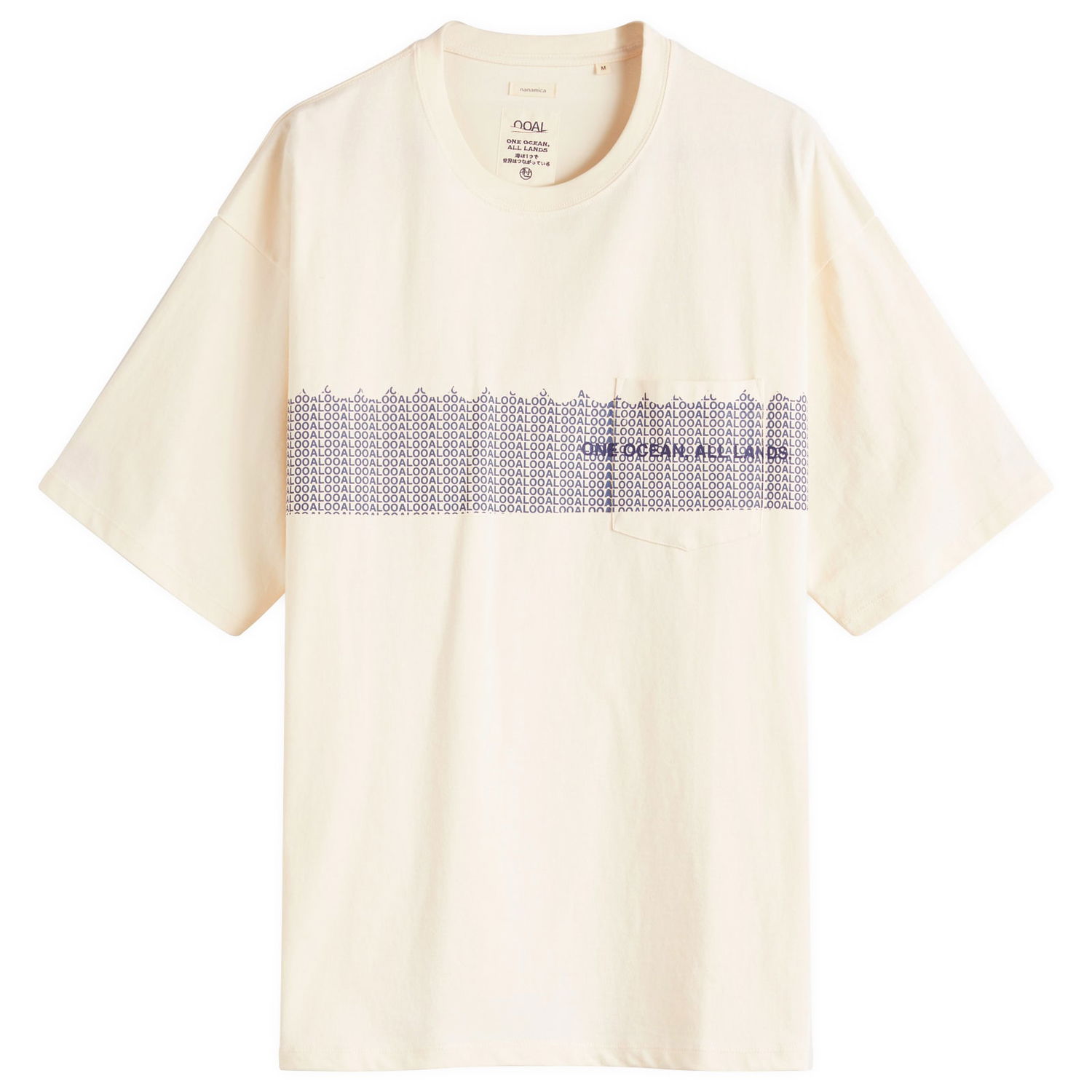 Tričko NANAMICA OOAL Graphic Pocket T-Shirt, Size Large Béžová | S25SI021E-IV, 1