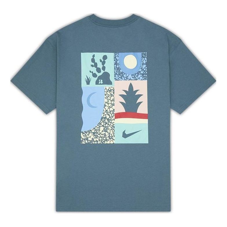 Tričko Nike Loose Alphabet Logo Geometry Pattern T-Shirt Modrá | DQ1859-058, 0