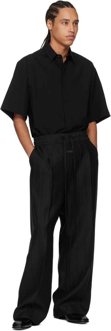 Nohavice Fear of God Fear of God Pinstripe Drawstring Wide Leg Trousers Čierna | FGE240-407TSWV, 3