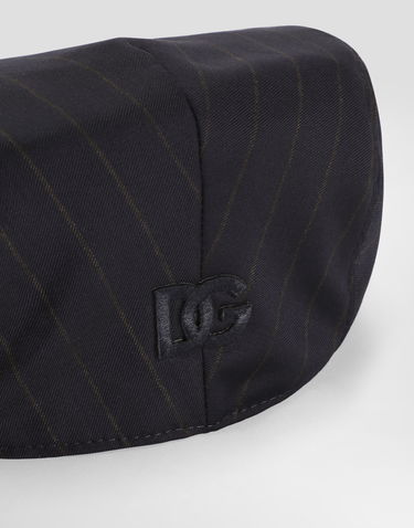 Šiltovka Dolce & Gabbana Virgin Wool Pinstripe Flat Cap 59 Čierna | GH587ZFR227S8052, 2
