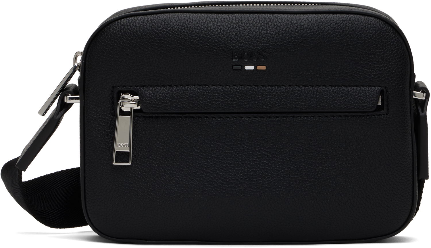 Taška cez rameno BOSS BOSS Pebble-Grained Messenger Bag Čierna | 50537303, 0