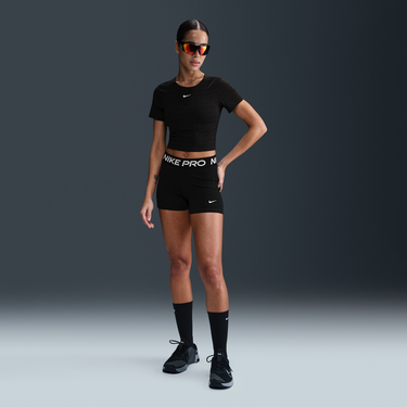 Tričko Nike Pro Dri-FIT Cropped Jacquard Short-Sleeve Top Čierna | HJ2285-010, 2