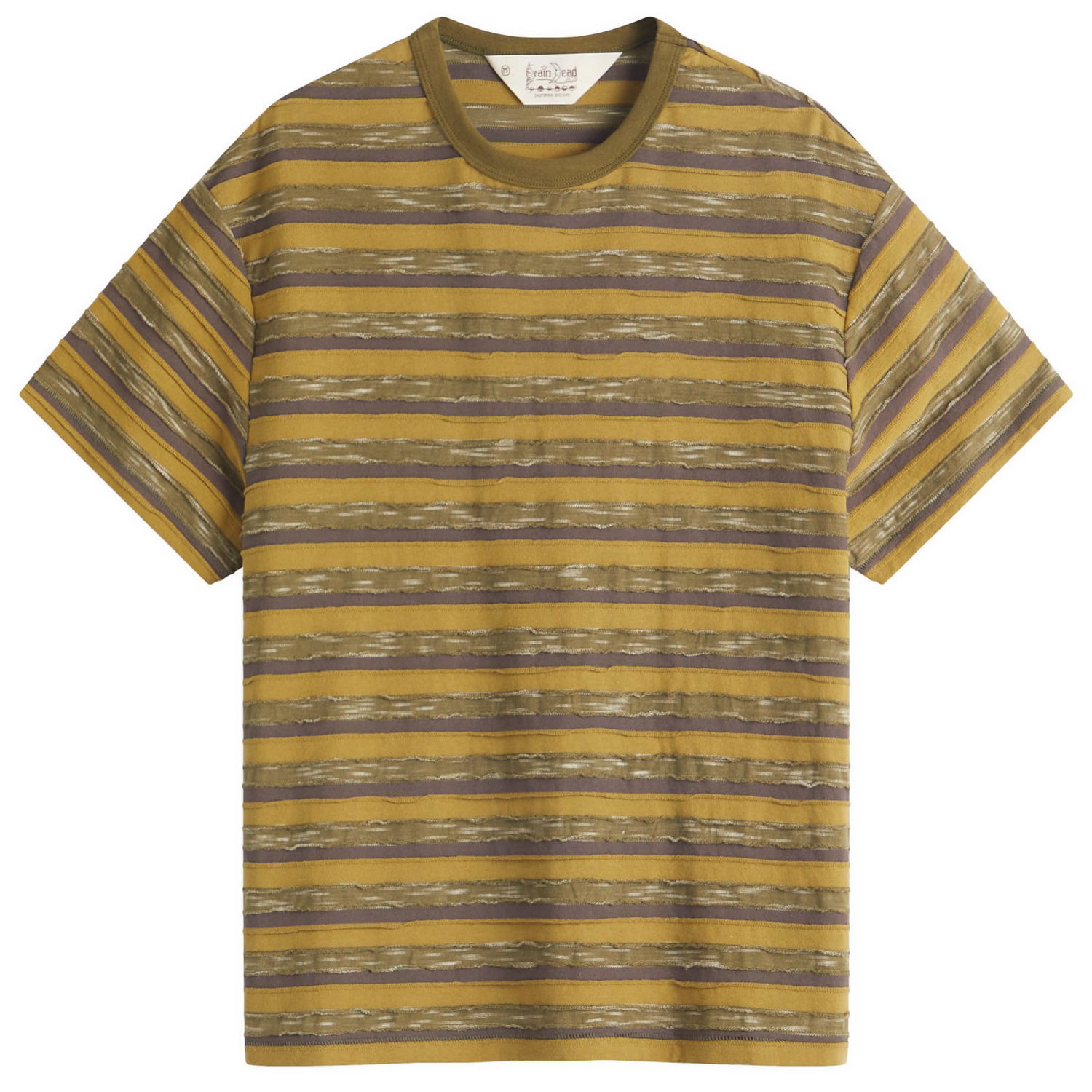 Tričko Brain Dead Brain Dead Casey Striped T-Shirt, Size Large Žltá | BDS25T000043-MOS, 1