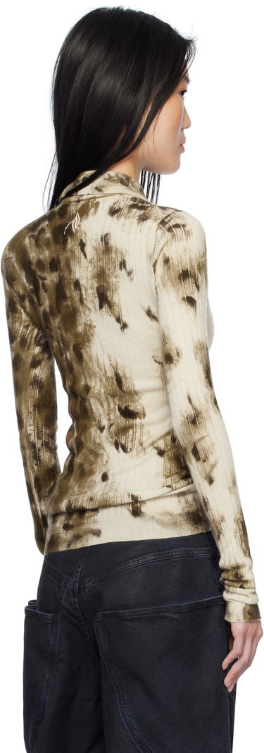 Polo tričko The Attico The Attico Animal Print Long Sleeve Polo Béžová | 250WCK00112 KWS006PR, 2