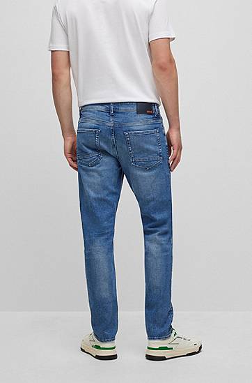 Džínsy BOSS Tapered-Fit Comfort-Stretch Jeans Modrá | 50470535, 1