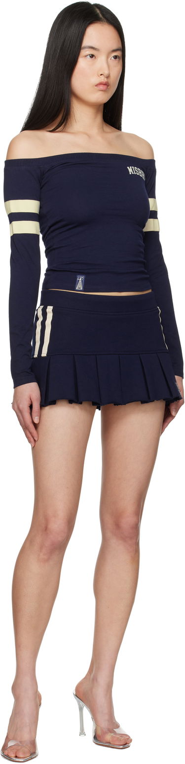 Crop Top MISBHV MISBHV Varsity Off-Shoulder Longsleeve T-Shirt Navy | 250W125, 3