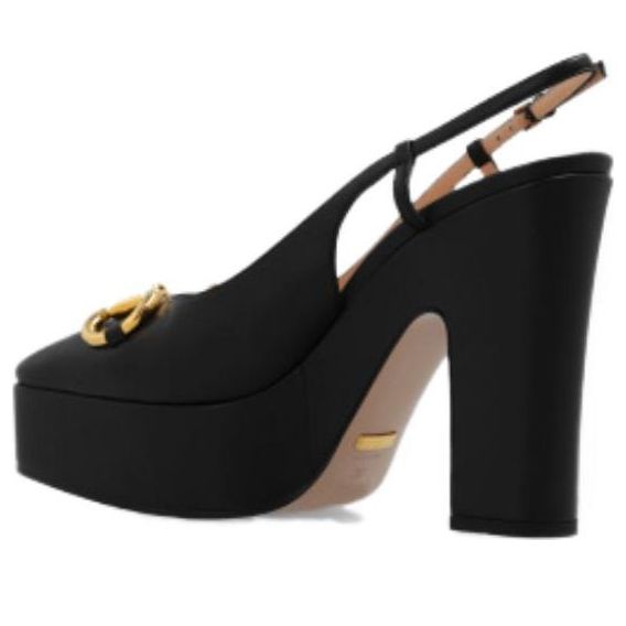 Tenisky a topánky Gucci Horsebit Slingback Platform Pumps Čierna | 723837-BKO00-1000