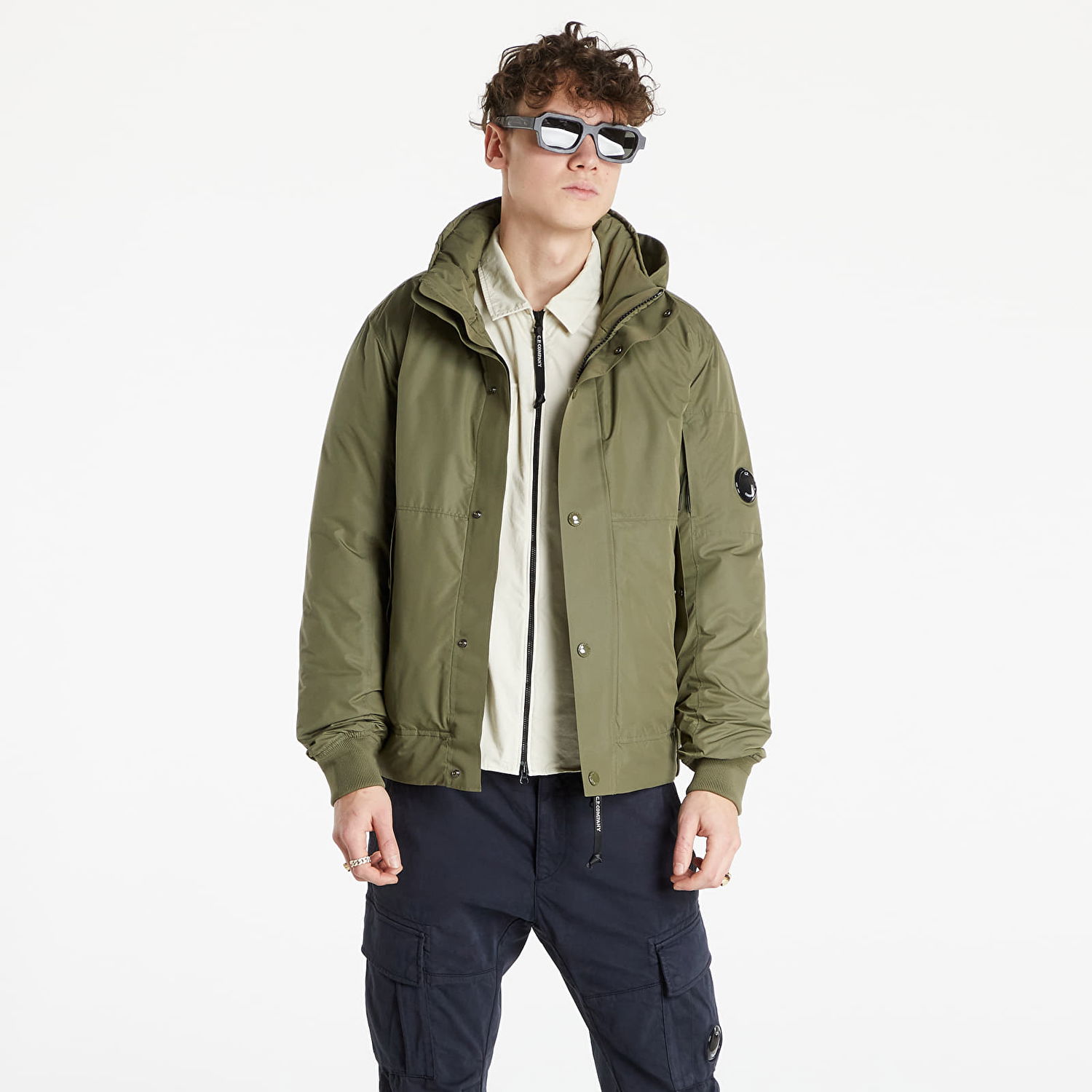 Bunda C.P. Company Micro-M Down Stand Collar Jacket Zelené | 11CMOW017A004275A-665, 0