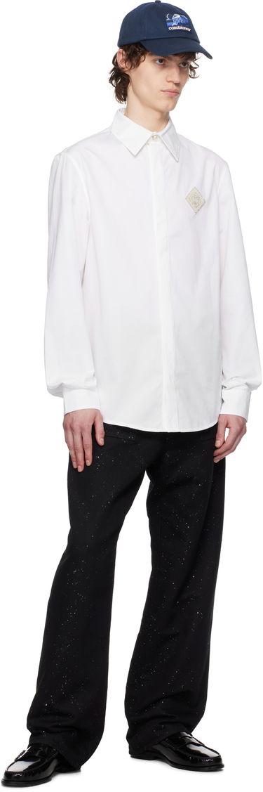 Košeľa Casablanca Casablanca Pearl Diamond Patch Cotton Shirt Biela | MPS25-SH-139-01, 3