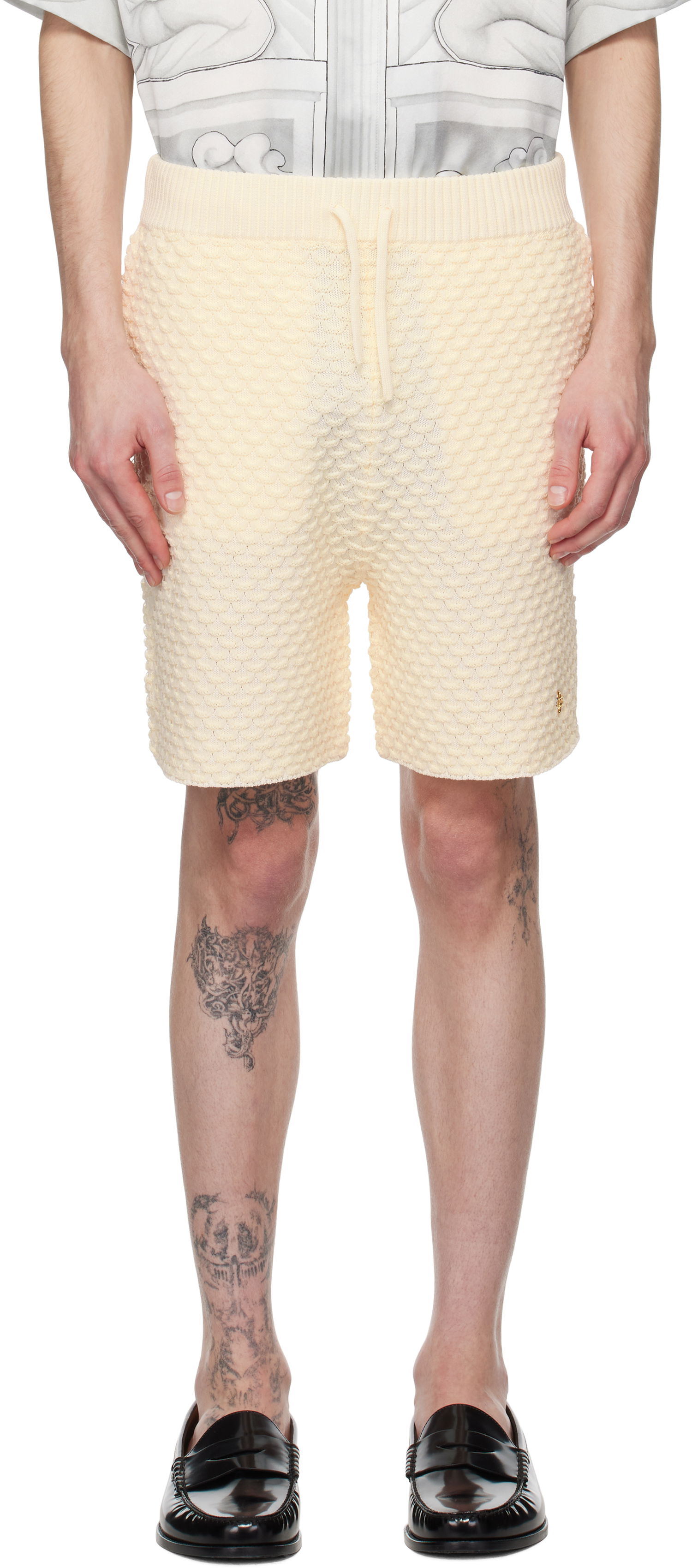 Šortky Casablanca Casablanca Textured Knit Shorts Béžová | MPS25-KW-882-01, 0