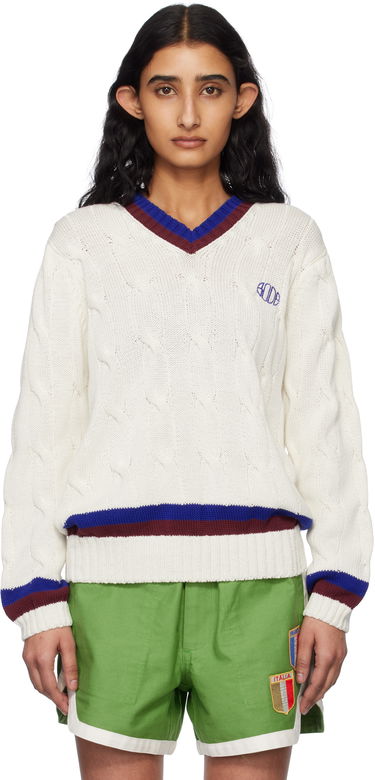 Sveter Bode Bode Tennis Knit Sweater Biela | MRS25KT052, 0
