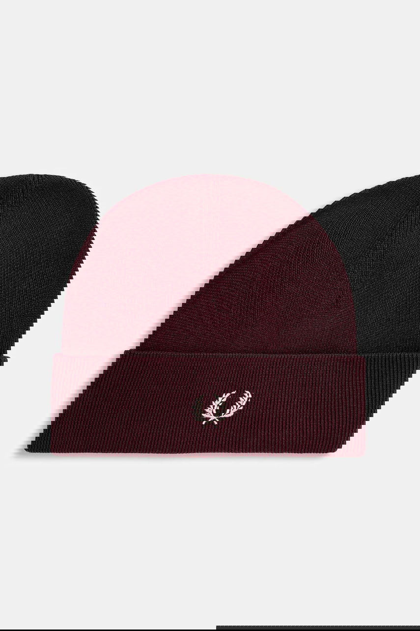 Kulicha Fred Perry Fred Perry Wool Beanie Vínová | C8161, 0