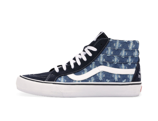Skateboarding Vans Sk8-Hi Supreme Hole Punch Denim Blue Modrá | VN0A38Z32DD
