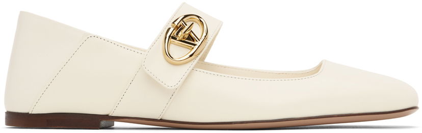 Tenisky a topánky Valentino Valentino Garavani VLogo Locker Mary-Jane Ballerina Flats Biela | 5W2S0JV2EEY
