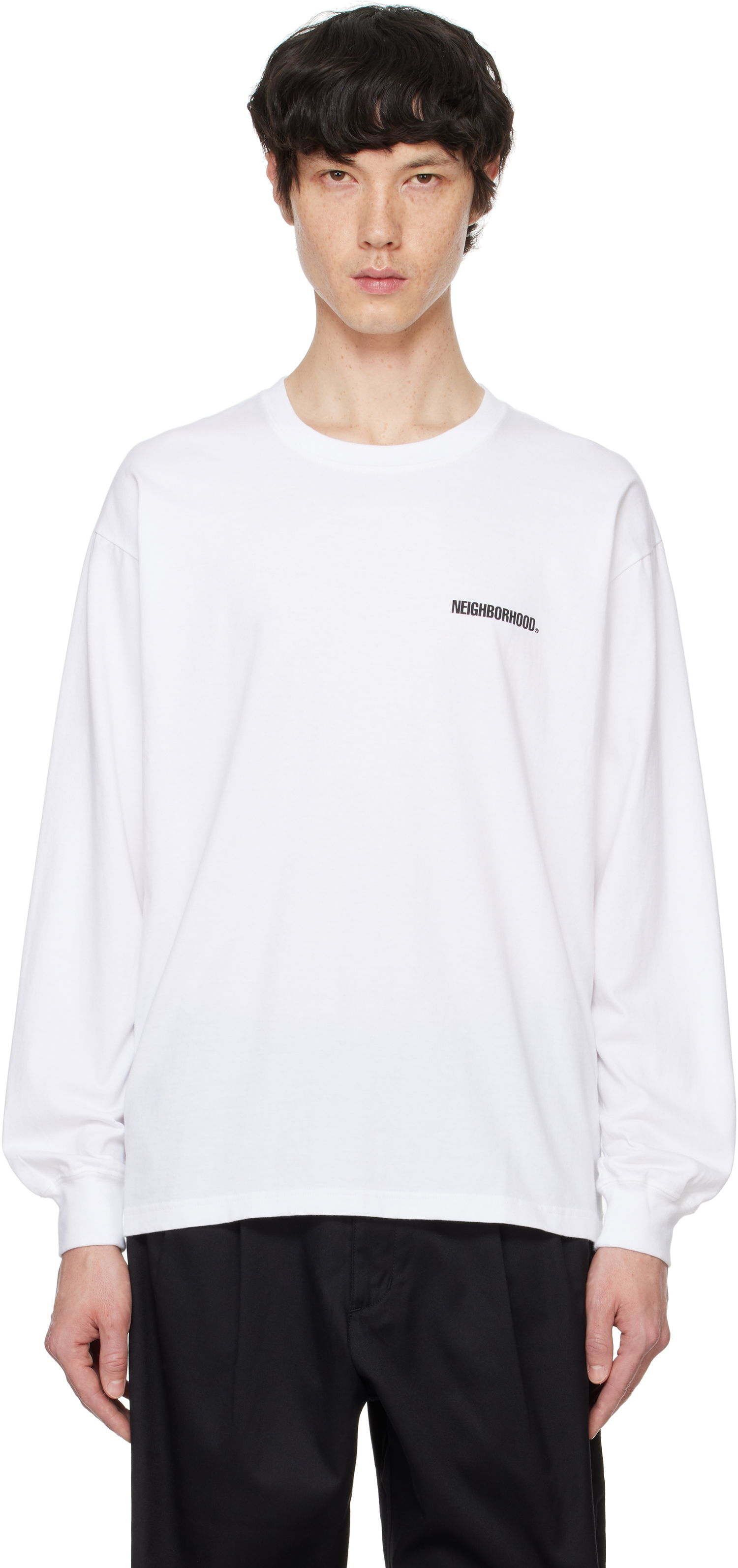 Tričko Neighborhood Long Sleeve T-Shirt Biela | 242PCNH-LT01, 0