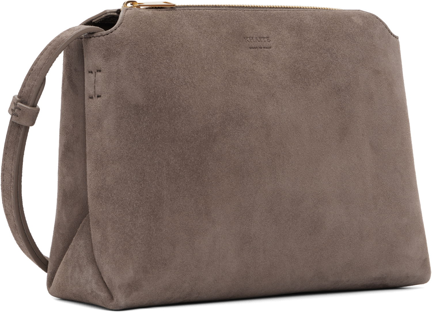 Taška cez rameno Khaite Suede Lina Crossbody Bag Šedá | H4010-849, 1