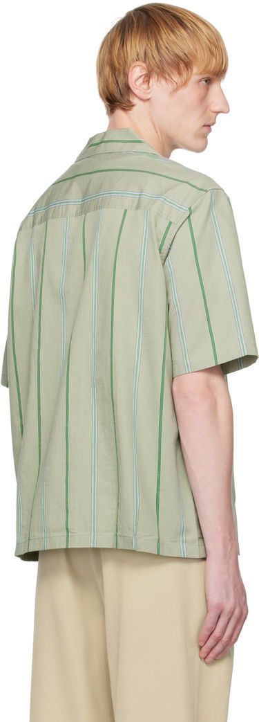 Košeľa MAISON KITSUNÉ Maison Kitsuné Resort Striped Shirt Zelené | OM00421WC5029, 2