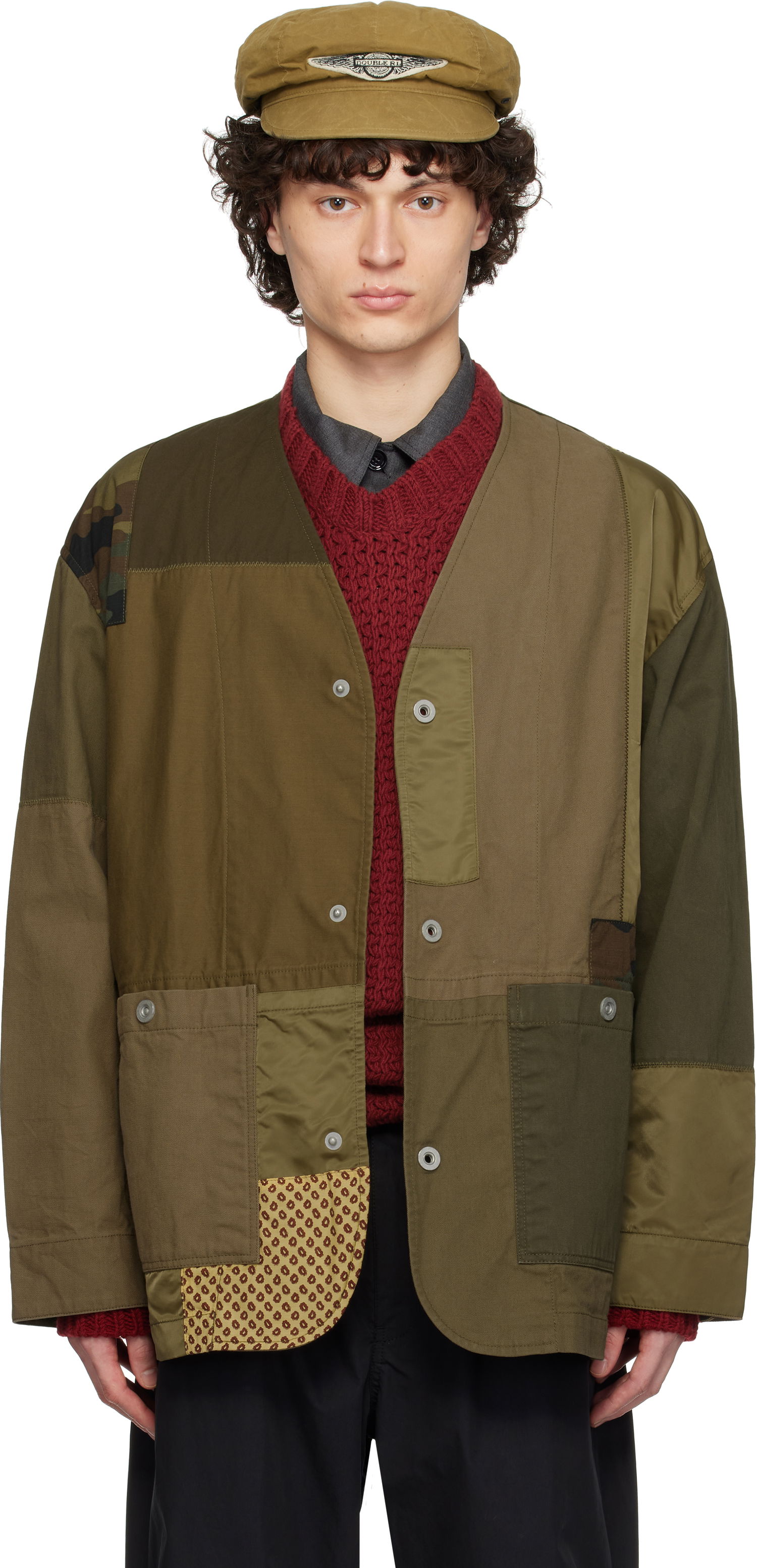 Vetrovka Comme des Garçons Homme Multi Fabric Mix Jacket Zelené | HO-J017-051, 0